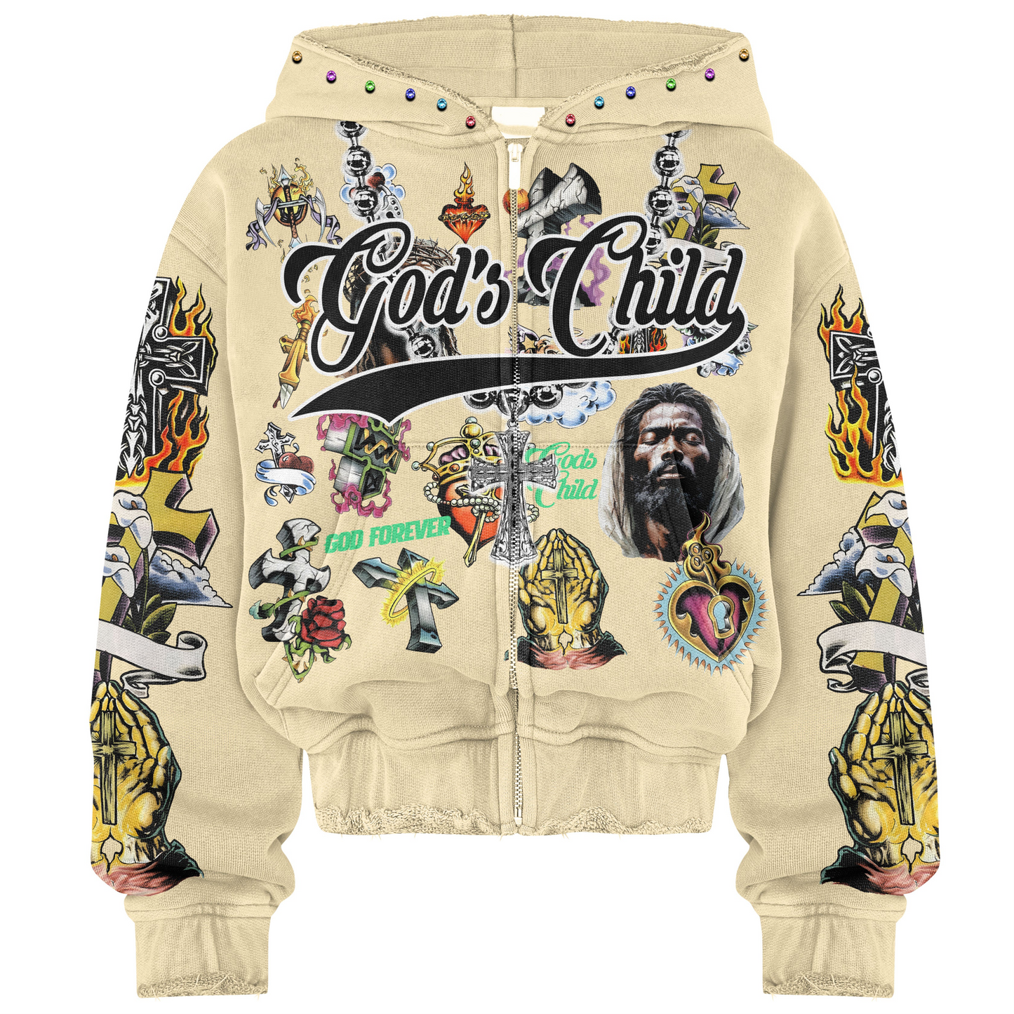 CREAM DIVINE ART HOODIE