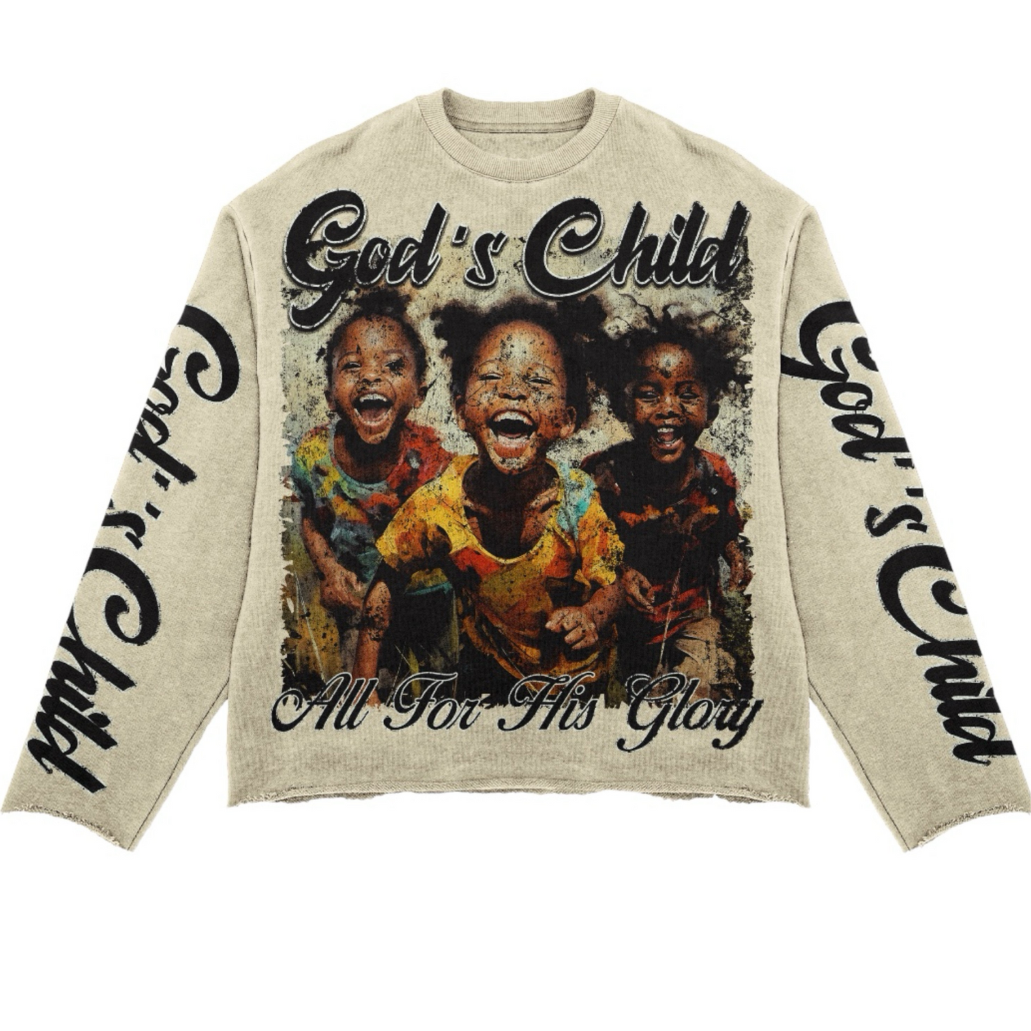 CREAM GOD’S CHILD CROPPED SHIRT