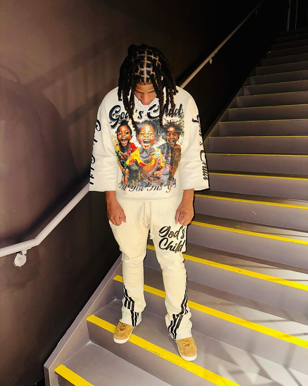 CREAM GOD’S CHILD CROPPED SHIRT