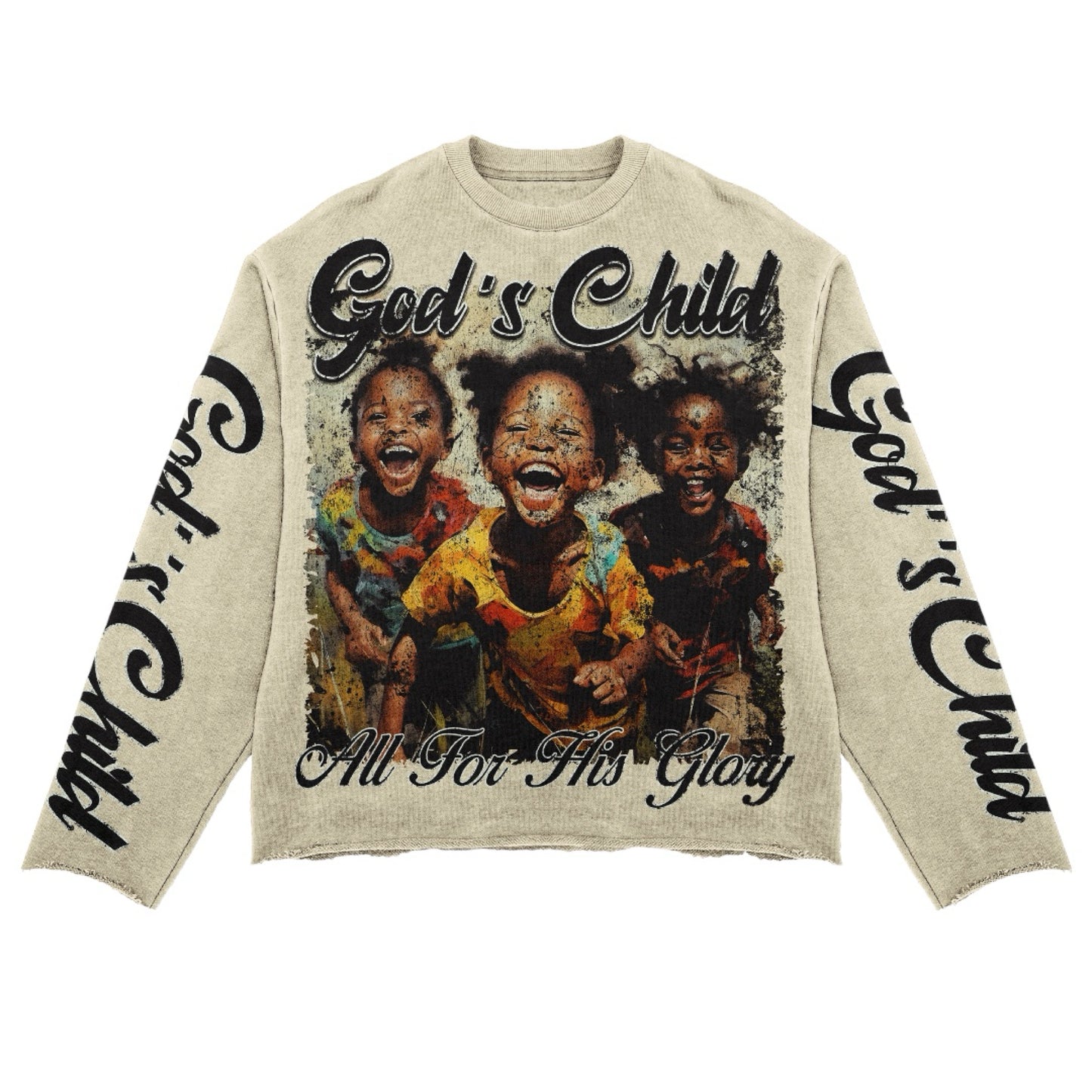 CREAM GOD’S CHILD CROPPED SHIRT