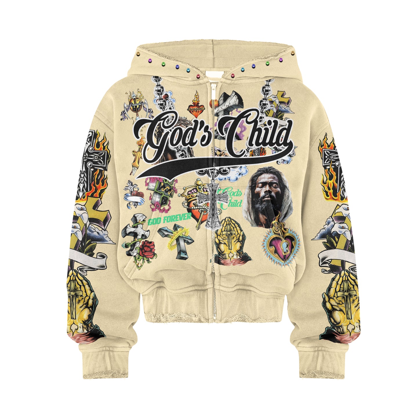 CREAM DIVINE ART HOODIE