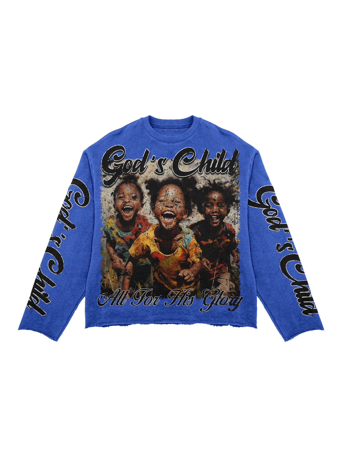 BLUE GOD’S CHILD CROPPED SHIRT