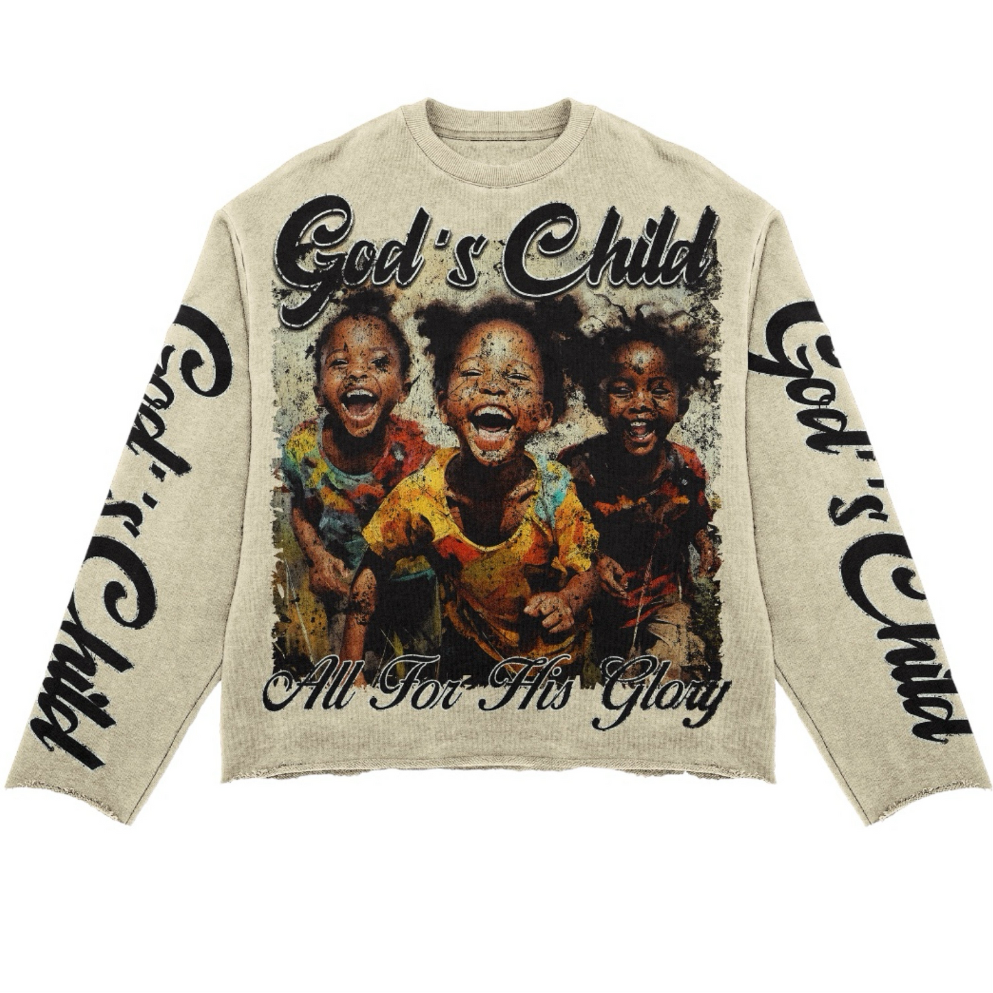 CREAM GOD’S CHILD CROPPED SHIRT